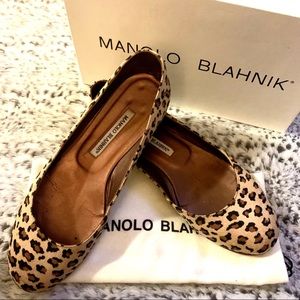 Manolo Blahnik Cheetah Print Flats